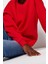 Kadın Moda Oversize Bisiklet Yaka Düşük Kol Uzun Rahat Kesim Basic Kalın Içi Polarlı Örme Sweatshirt 2