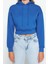 Kadın Moda Relaxed Kapüşonlu Düşük Kol Crop Kalın Içi Polarlı Rahat Kesim Crop Basic Örme Sweatshirt 1