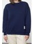 Kadın Moda Şık Regular Bisiklet Yaka Düşük Kol Regular Etiket Detaylı Örme Sweatshirt 1