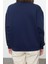 Kadın Moda Şık Regular Bisiklet Yaka Düşük Kol Regular Etiket Detaylı Örme Sweatshirt 5