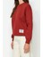 Kadın Moda Şık Regular Bisiklet Yaka Düşük Kol Regular Etiket Detaylı Örme Sweatshirt 4