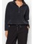 Kadın Moda Şık Regular Fermuarlı Yaka Düşük Kol Regular Fermuar Detaylı Polar Örme Sweatshirt 3