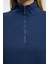 Kadın Fermuarlı Yaka Düşük Kol Selanik Triko Fermuarlı Yaka Normal Kalıp Örme Sweatshirt 4