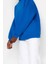 Kadın Moda Oversize Bisiklet Yaka Düşük Kol Uzun Rahat Kesim Basic Kalın Içi Polarlı Örme Sweatshirt 3