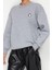 Kadın Bisiklet Yaka Standart Kol Animal Nakışlı Normal Kalıp Kalın Içi Polarlı Örme Sweatshirt 4