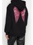 Kadın Bol Kapüşonlu Düşük Kol Uzun Kalın Içi Polarlı Ön ve Arka Baskılı Geniş Kalıp Örme Sweatshirt 3