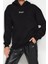 Kadın Bol Kapüşonlu Düşük Kol Uzun Kalın Içi Polarlı Ön ve Arka Baskılı Geniş Kalıp Örme Sweatshirt 4
