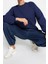 Kadın Moda Şık Oversize Bisiklet Yaka Düşük Kol Uzun Rahat Kalıp Basic Reglan Kol Örme Sweatshirt 2