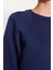 Kadın Moda Şık Oversize Bisiklet Yaka Düşük Kol Uzun Rahat Kalıp Basic Reglan Kol Örme Sweatshirt 5