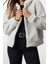 Kadın Moda Regular Kapüşonlu Düşük Kol Regular Peluş Normal Kalıp Fermuarlı Kalın Örme Sweatshirt 2