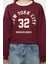 Kadın Oversize Bisiklet Yaka Düşük Kol Crop Slogan Geniş Kalıp Kalın Içi Polarlı Örme Sweatshirt 1