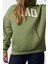 Kadın Bol Kapüşonlu Düşük Kol Uzun Kalın Polarlı Slogan Baskılı Geniş Kesim Örme Sweatshirt 3
