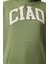 Kadın Bol Kapüşonlu Düşük Kol Uzun Kalın Polarlı Slogan Baskılı Geniş Kesim Örme Sweatshirt 4