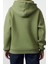 Kadın Bol Kapüşonlu Düşük Kol Uzun Kalın Polarlı Slogan Baskılı Geniş Kesim Örme Sweatshirt 5