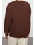 Kadın Moda Regular Bisiklet Yaka Düşük Kol Regular Slogan Nakışlı Normal Kalıp Kalın Örme Sweatshirt 5