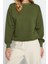 Kadın Regular Bisiklet Yaka Düşük Kol Regular Kalın Içi Polarlı Normal Kalıp Basic Örme Sweatshirt 3