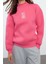 Kadın Dik Yaka Düşük Kol Kalın Içi Polarlı Slogan Nakışlı Normal Kesim Örme Sweatshirt 2