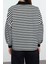 Kadın Oversize Dik Yaka Uzun Basic Çizgili Kalıp Yarım Balıkçı Kalın Polarlı Örme Sweatshirt 5