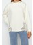 Kadın Tesettür Bisiklet Yaka Standart Kol Dantel Detaylı Dalgıç Scuba Örme Sweatshirt 2