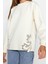 Kadın Tesettür Bisiklet Yaka Standart Kol Dantel Detaylı Dalgıç Scuba Örme Sweatshirt 3