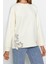 Kadın Tesettür Bisiklet Yaka Standart Kol Dantel Detaylı Dalgıç Scuba Örme Sweatshirt 4