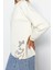 Kadın Tesettür Bisiklet Yaka Standart Kol Dantel Detaylı Dalgıç Scuba Örme Sweatshirt 5