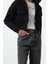 Kadın Kapüşonlu Standart Kol Rahat Kesim Crop Cep Detaylı Kalın Içi Polarlı Örme Sweatshirt 2