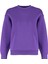 Kadın Regular Bisiklet Yaka Düşük Kol Regular Kalın Içi Polarlı Normal Kalıp Basic Örme Sweatshirt 1
