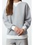 Kadın Moda Şık Bol Dik Yaka Düşük Kol Uzun Geniş Kalıp Kalın Örme Sweatshirt 2