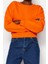 Kadın Moda Şık Crop Dik Yaka Düşük Kol Crop Rahat Kesim Crop Basic Kalın Içi Polarlı Örme Sweatshirt 2