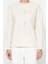 Kadın Bisiklet Yaka Düşük Kol Aksesuar Detaylı Selanik Triko Normal Kalıp Örme Sweatshirt 1