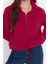 Kadın Moda Şık Regular Fermuarlı Yaka Düşük Kol Regular Fermuar Detaylı Polar Örme Sweatshirt 2