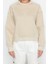 Kadın Moda Şık Regular Bisiklet Yaka Düşük Kol Crop Fit Nakışlı Kalın Içi Polarlı Örme Sweatshirt 5