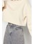 Kadın Kapüşonlu Ispanyol Kol Crop Kalın Polarlı Rahat Kesim Crop Ispanyol Kol Örme Sweatshirt 4