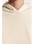 Kadın Kapüşonlu Ispanyol Kol Crop Kalın Polarlı Rahat Kesim Crop Ispanyol Kol Örme Sweatshirt 5