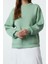 Kadın Moda Oversize Bisiklet Yaka Düşük Kol Uzun Rahat Kesim Basic Kalın Içi Polarlı Örme Sweatshirt 3