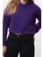 Kadın Kapüşonlu Düşük Kol Crop Kalın Polarlı Rahat Kesim Crop Örme Sweatshirt Örme Sweatshirt 2
