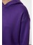 Kadın Kapüşonlu Düşük Kol Crop Kalın Polarlı Rahat Kesim Crop Örme Sweatshirt Örme Sweatshirt 4