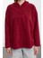 Kadın Moda Şık Bol Kapüşonlu Düşük Kol Uzun Kalın Polar ve Fermuarlı Geniş Kalıp Örme Sweatshirt 1