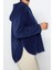 Kadın Moda Şık Bol Kapüşonlu Düşük Kol Uzun Kalın Polar ve Fermuarlı Geniş Kalıp Örme Sweatshirt 3