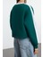 Kadın Moda Şık Oversize V Yaka Düşük Kol Crop Geniş Kalıp Crop Kalın Örme Sweatshirt 5