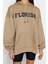 Kadın Oversize Kapüşonlu Standart Kol Standart Kalın Polarlı Baskılı Geniş Kalıp Örme Sweatshirt 1