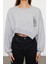Kadın Moda Oversize Bisiklet Yaka Düşük Kol Crop Geniş Kalıp Asimertik Crop Kalın Örme Sweatshirt 1
