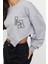 Kadın Moda Oversize Bisiklet Yaka Düşük Kol Crop Geniş Kalıp Asimertik Crop Kalın Örme Sweatshirt 2