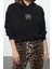 Kadın Moda Şık Bol Kapüşonlu Düşük Kol Uzun Geniş Kalıp Nakışlı Kalın Içi Polarlı Örme Sweatshirt 2