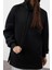 Kadın Tesettür Moda Şık Regular Kapüşonlu Standart Kol Regular Dalgıç Scuba Örme Sweatshirt 2