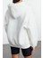 Kadın Moda Şık Bol Kapüşonlu Düşük Kol Uzun Geniş Kalıp Nakışlı Kalın Içi Polarlı Örme Sweatshirt 5