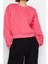 Kadın Moda Şık Crop Dik Yaka Düşük Kol Crop Rahat Kesim Crop Basic Kalın Içi Polarlı Örme Sweatshirt 4