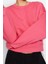Kadın Moda Şık Crop Dik Yaka Düşük Kol Crop Rahat Kesim Crop Basic Kalın Içi Polarlı Örme Sweatshirt 5
