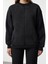 Kadın Regular Bisiklet Yaka Düşük Kol Regular Eskitme Kalın Içi Polarlı Normal Kalıp Örme Sweatshirt 1
